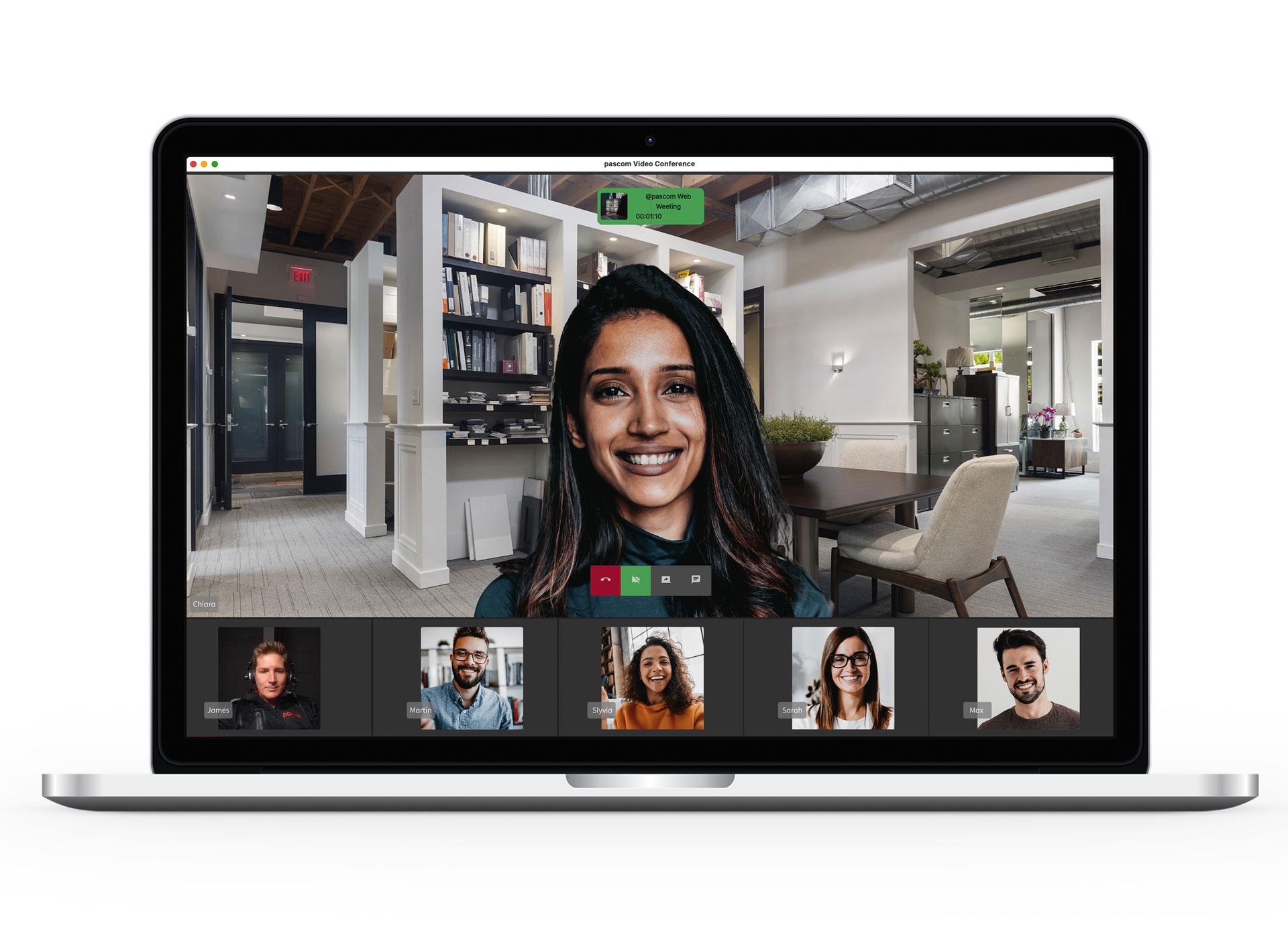 New pascom virtual meeting video conferencing background feature