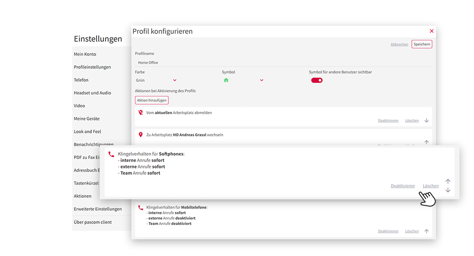 Client Profil Aktion löschen