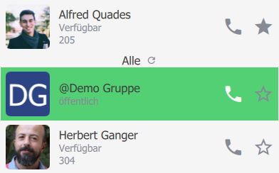 Gruppe in der Kontaktliste