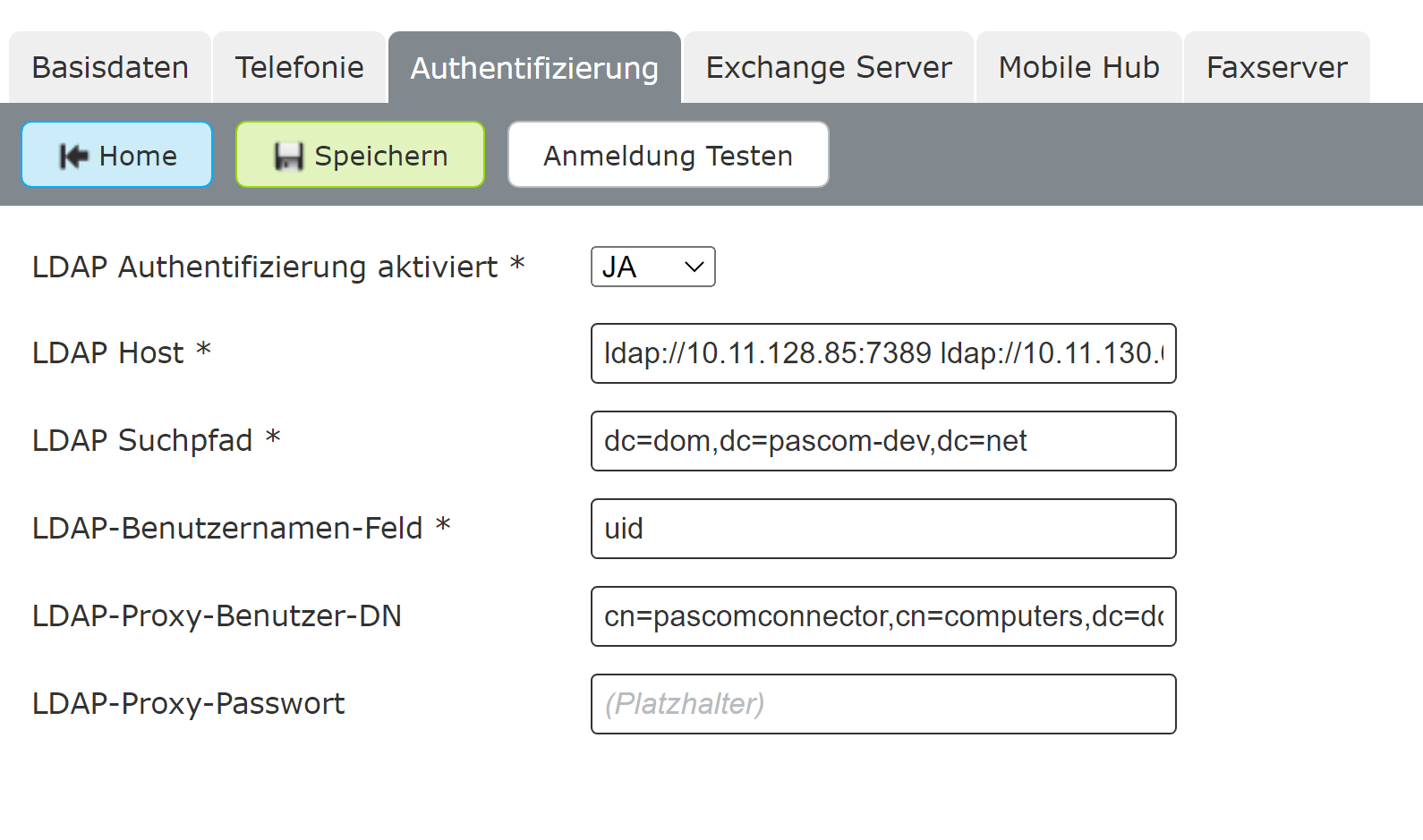 Mehrere LDAP URIs verwenden