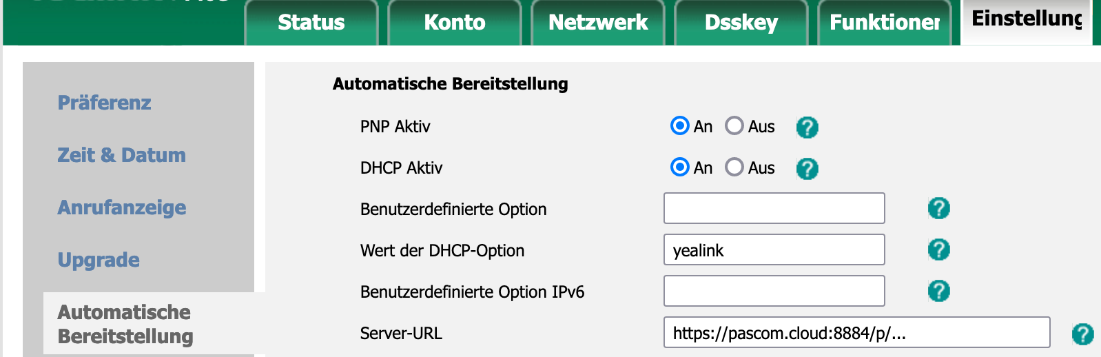 Yealink Dect GUI