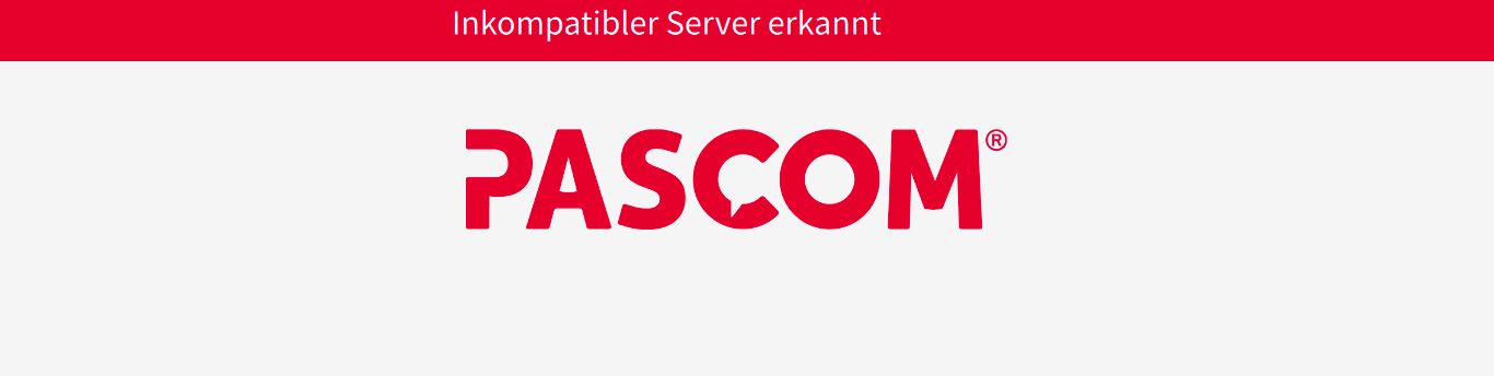pascom Onsite Client Fehlermeldung