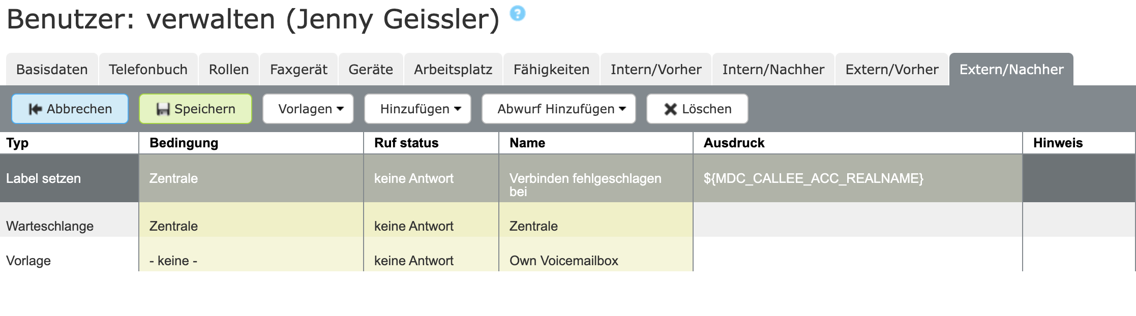 Displayname des Benutzer mitgeben