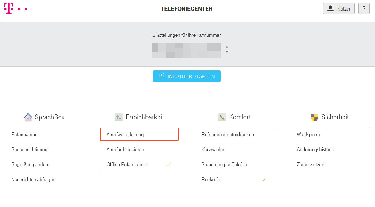 Telekom Rufumleitung einrichten