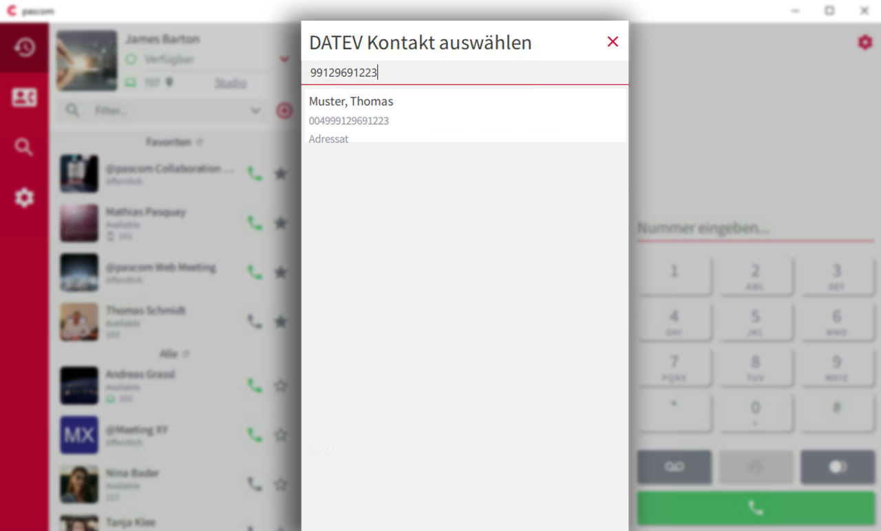 DATEV Eintrag auswählen