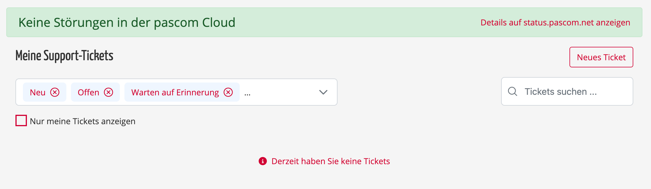 Meine Support Tickets