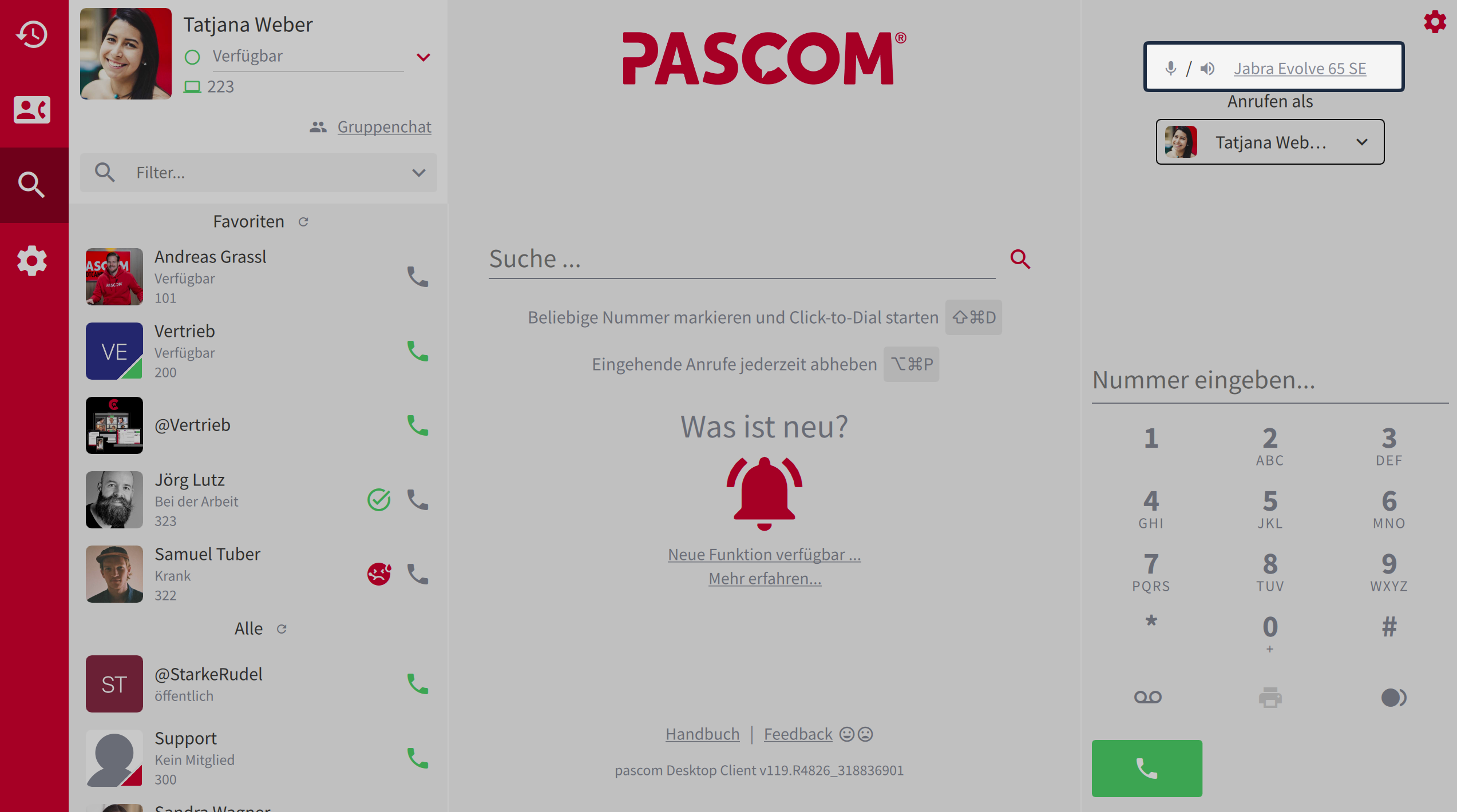 Anzeige der verwendeten Telefonie-Geräte
