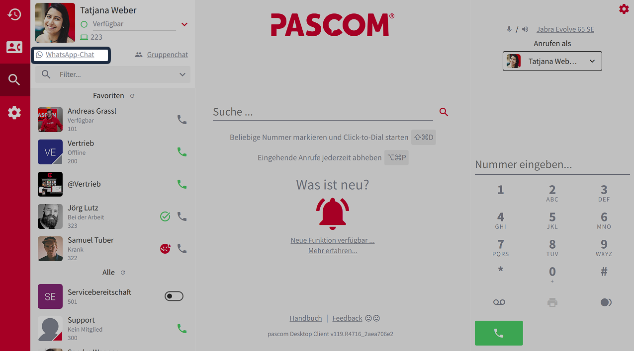 Neue WhatsApp Konversation starten via Template