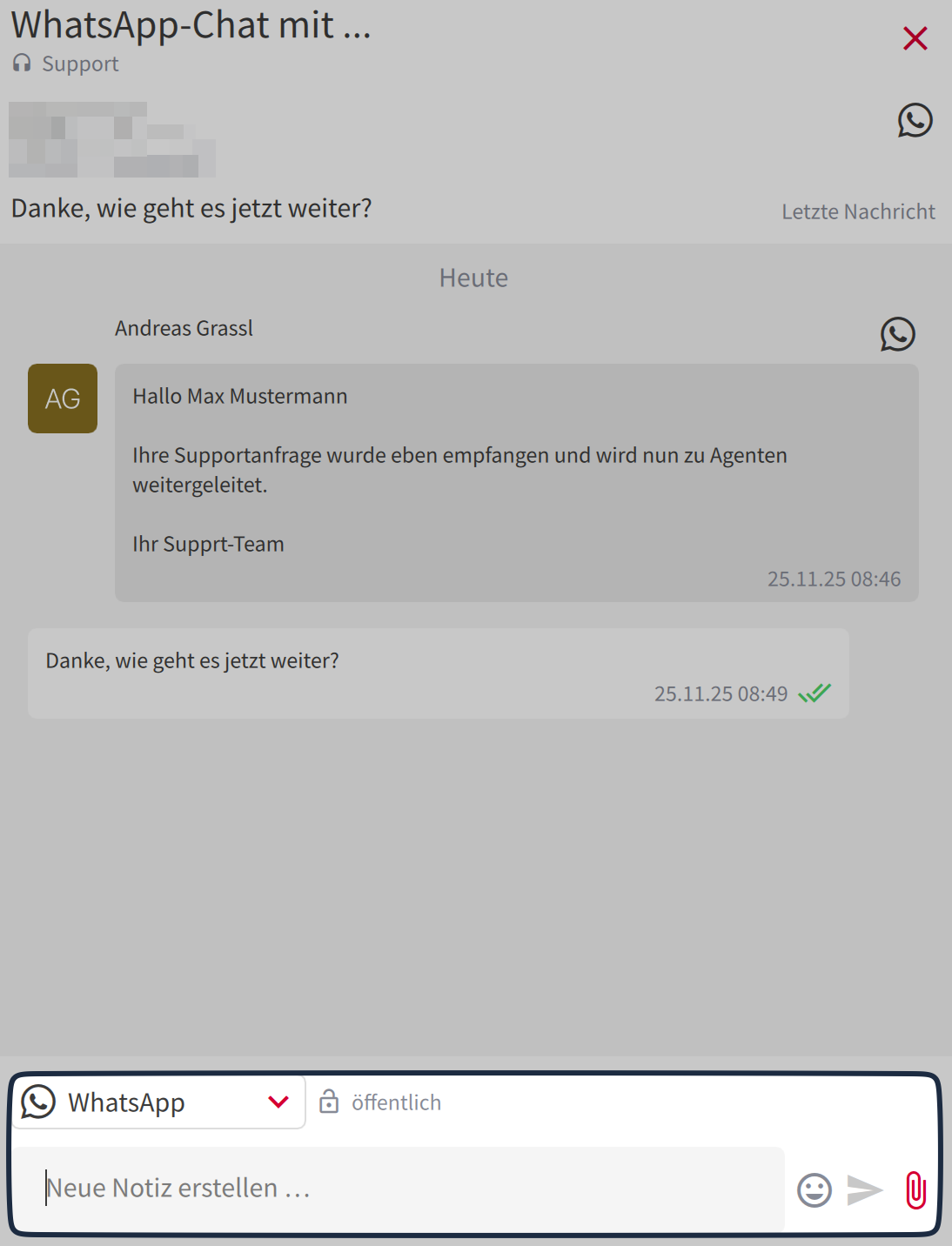 WhatsApp Chat antworten