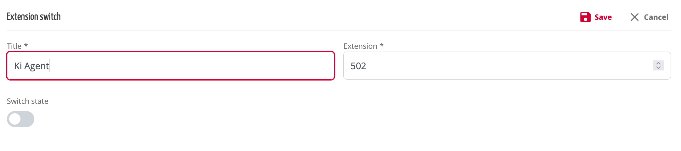 Create extension switch