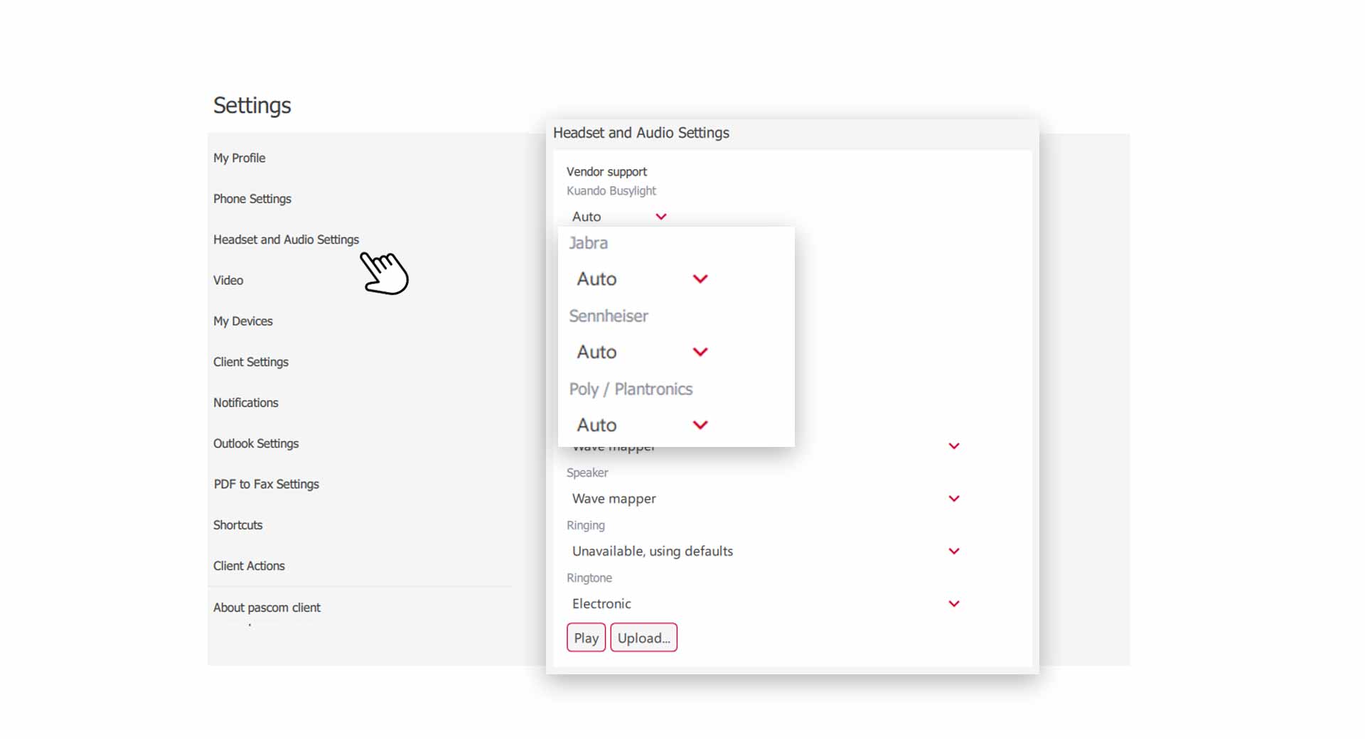 Headset and Audio Settings