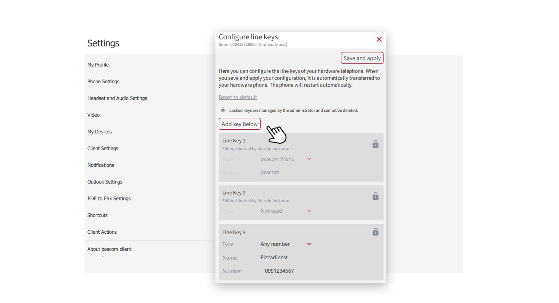 Line Key Settings