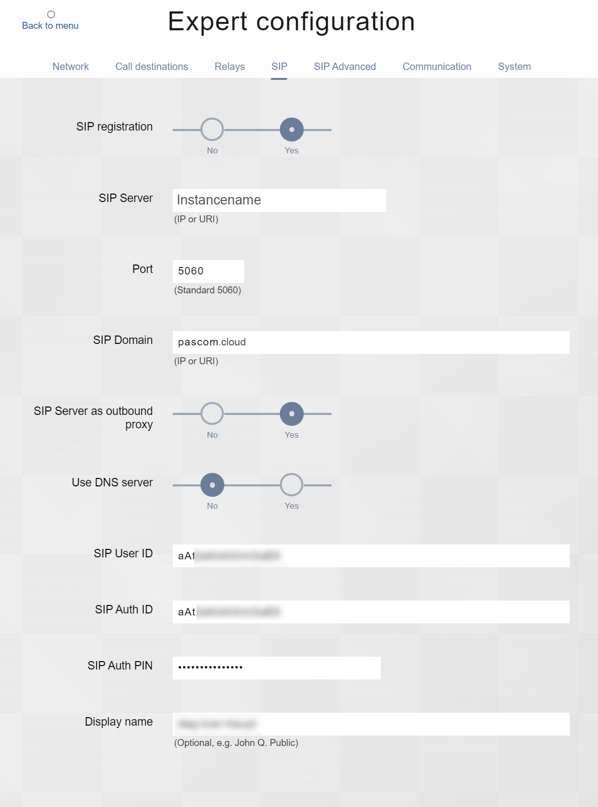 Baudisch Sip Configuration