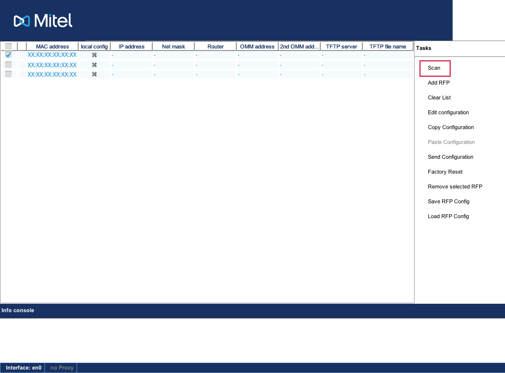 Scan network for DECT sender base stations