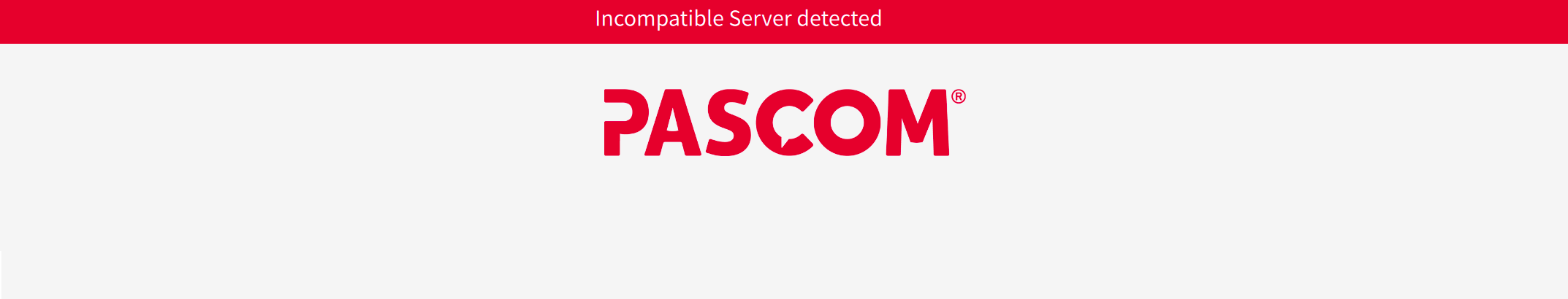 pascom onsite client error message