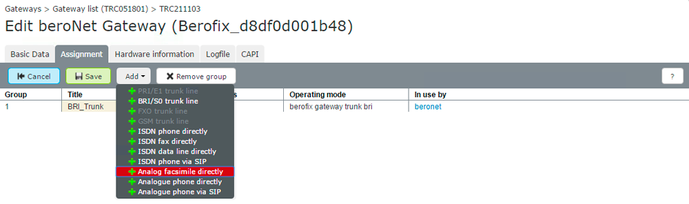 Screenshot - Add Analog Endpoint