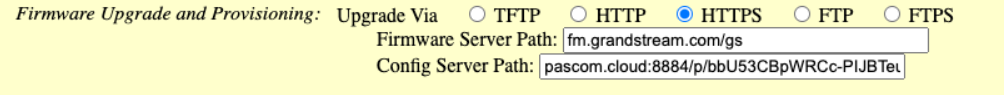 Grandstream Provisioning URL