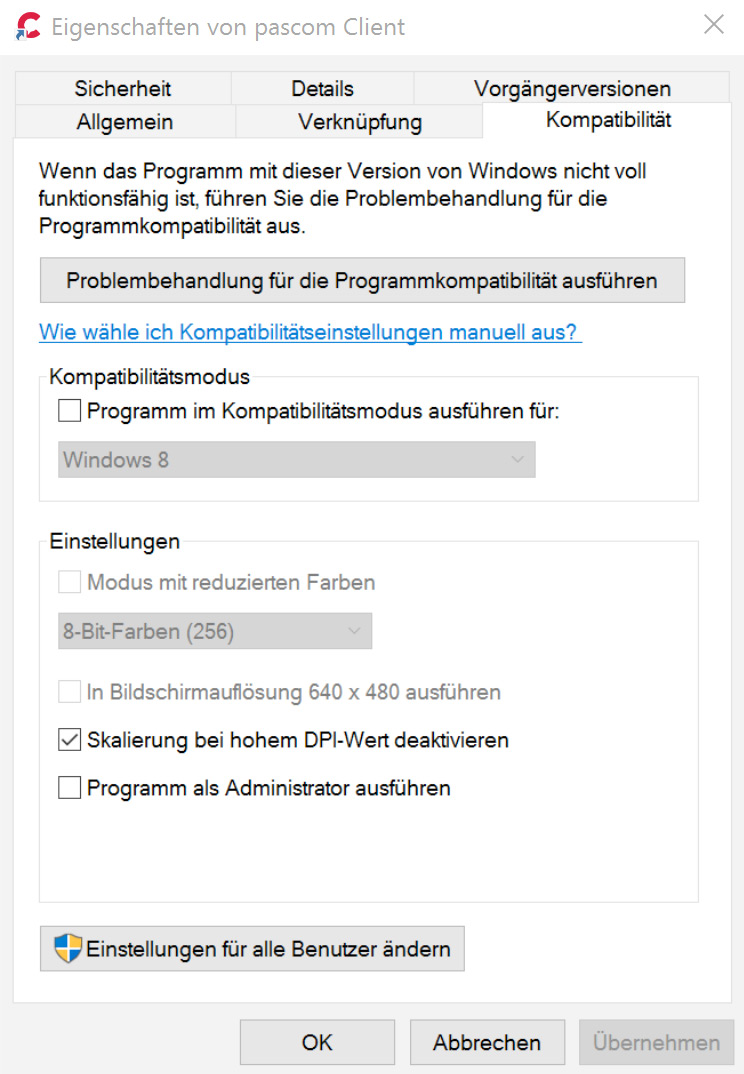 Deactivate High DPI Value