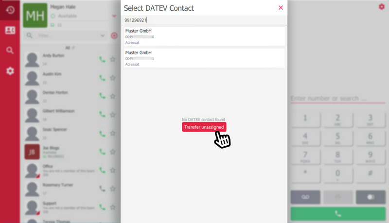 Select DATEV entry
