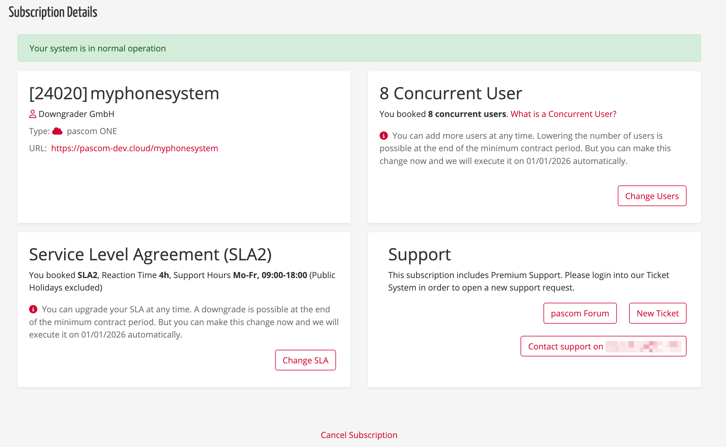 Overview Subscription Details