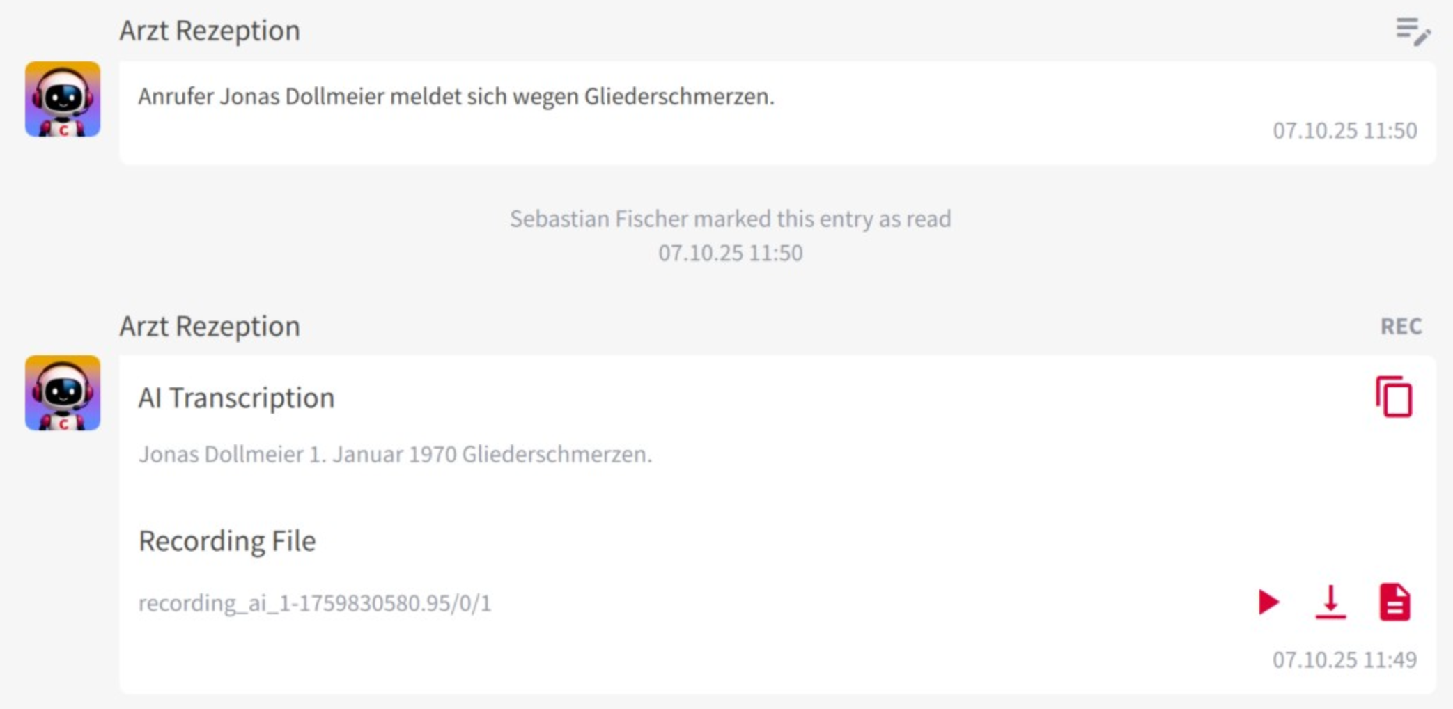 AI Agent App View of Summary