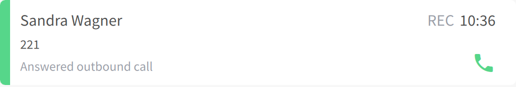 Journal entry with call recording