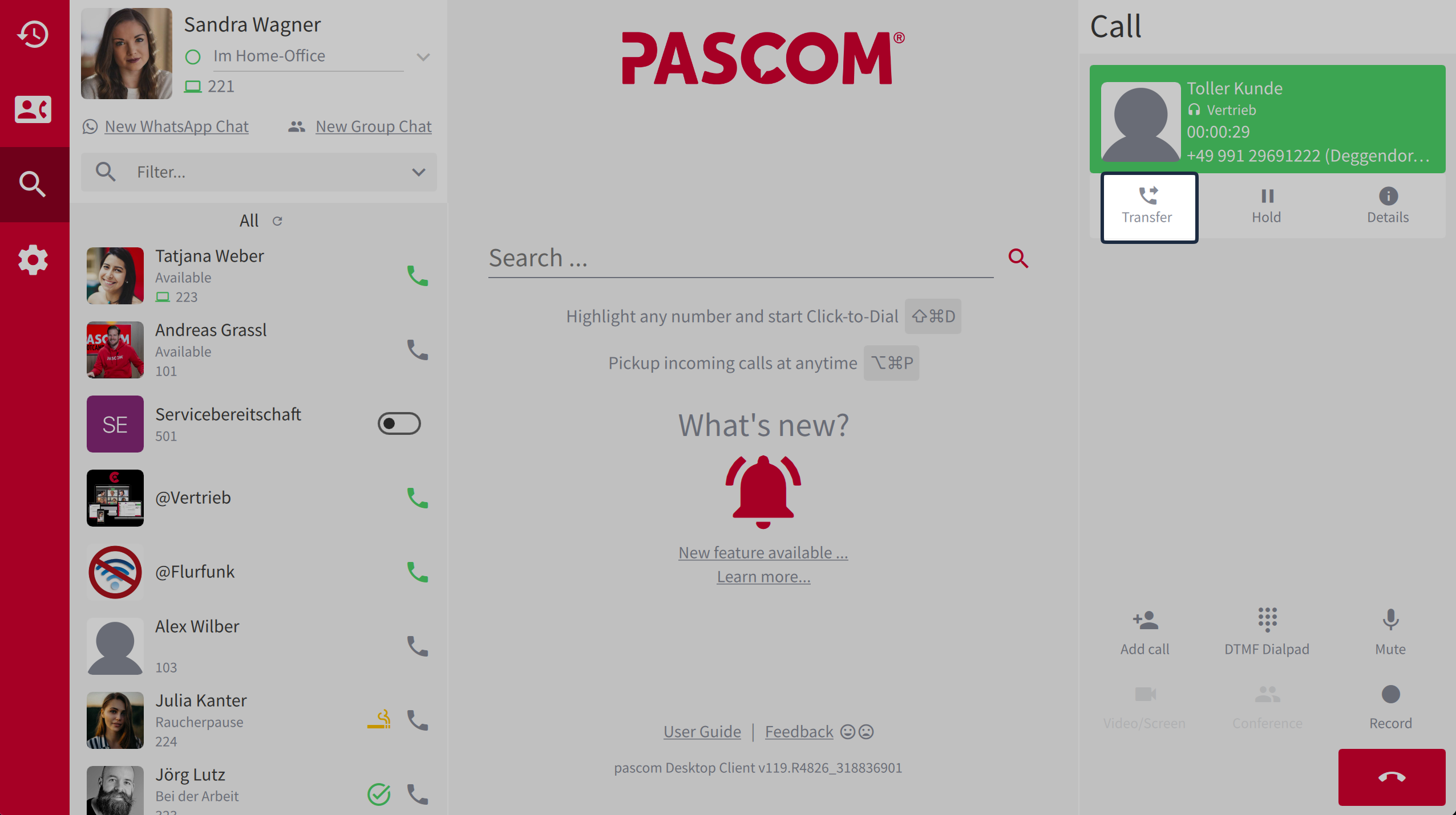 Blind Transfer via Call Element