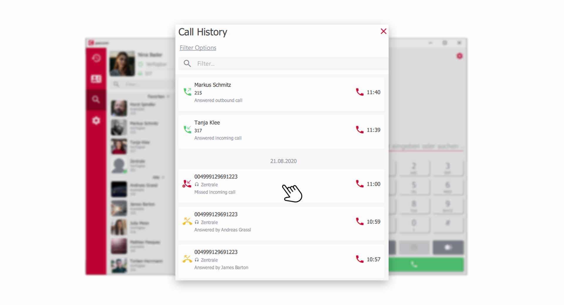 Call record detail view