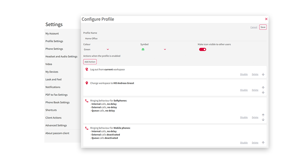 Action chain Home Office Profile