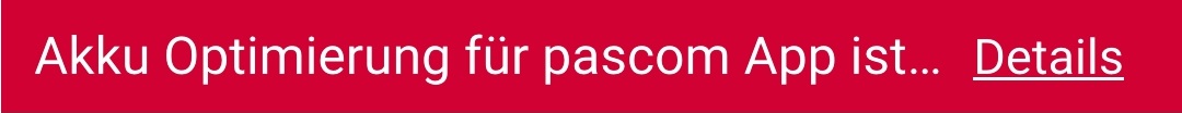 pascom Power Saving Message