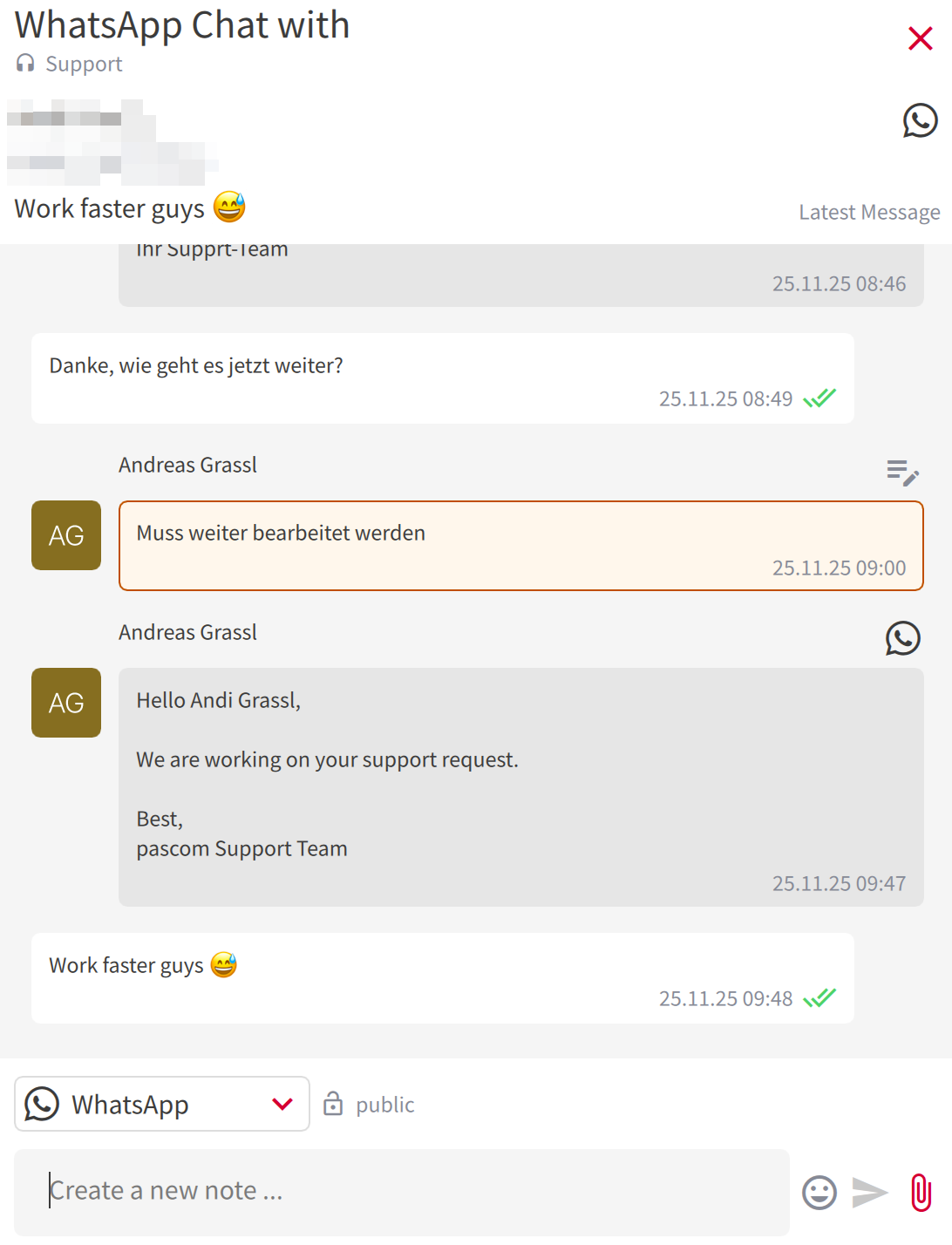 WhatsApp Chat details
