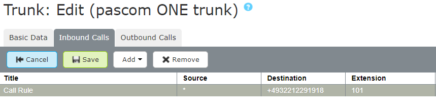 callrule for single numbers