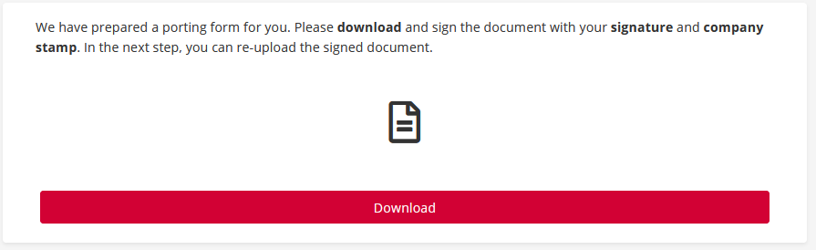 download porting form