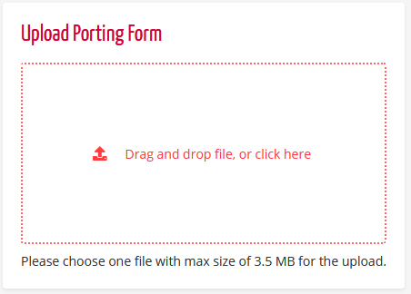 upload porting form
