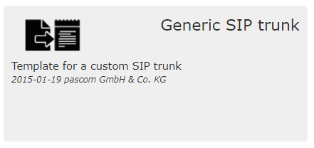 Generic SIP Trunk