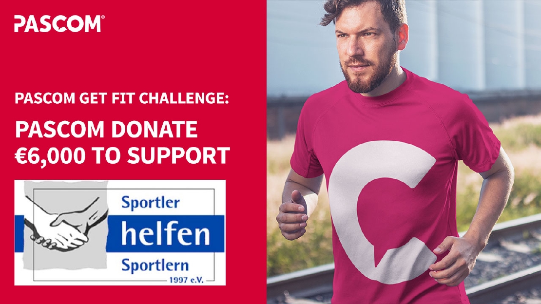 pascom Get Fit Challenge €6,000 donation to Sportler helfen Sportlern