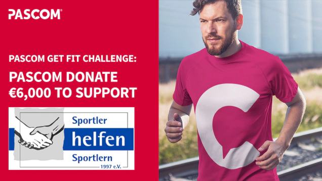 pascom Get Fit Challenge €6,000 donation to Sportler helfen Sportlern