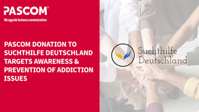 pascom targets awareness for problems with addiction with Suchthilfe Deutschland donation