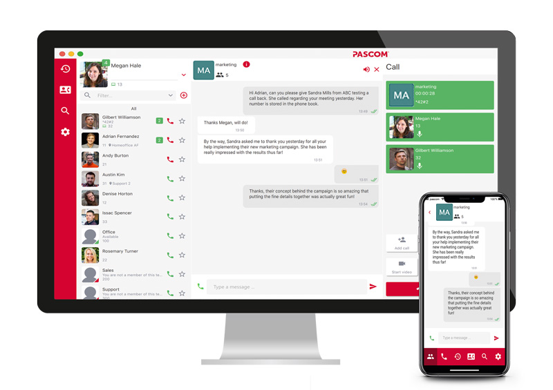 PASCOM Team Messaging and Conferencing