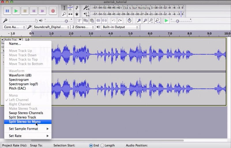 Asterisk IVR prompt recordings with Audacity