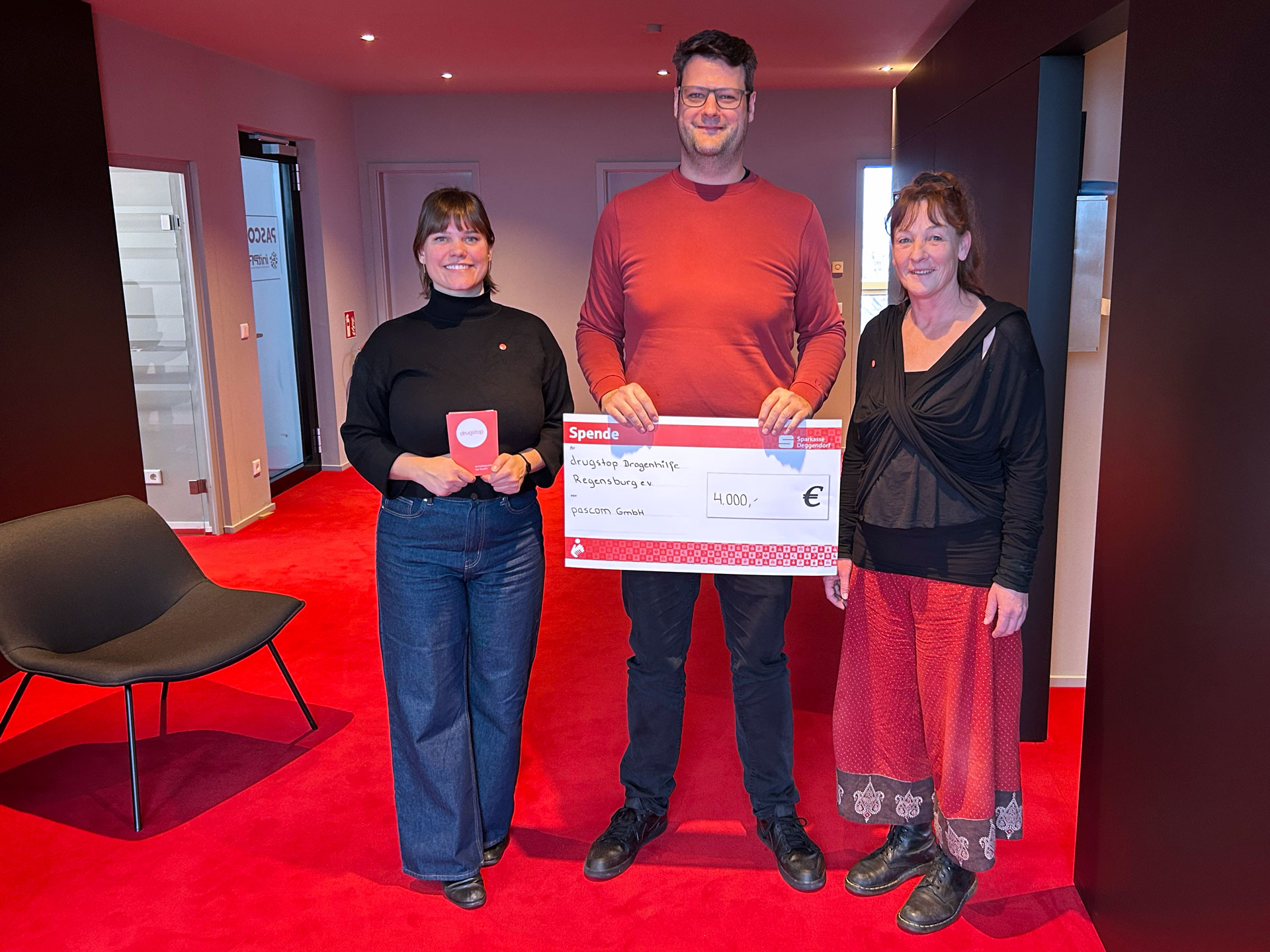 PASCOM donation to drugstop Drogenhilfe Regensburg e.V. 2025