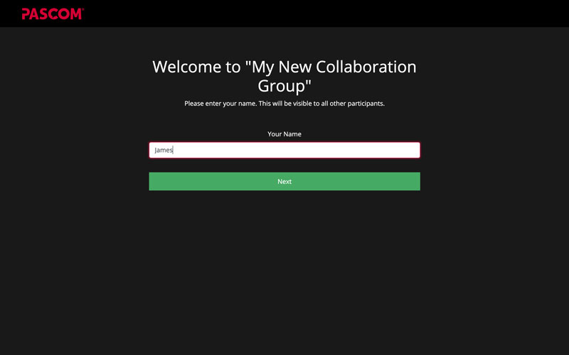 PASCOM Group Collaboration - Web Meeting Login