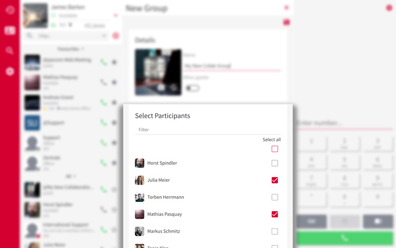 Add PASCOM Group Pariticipants