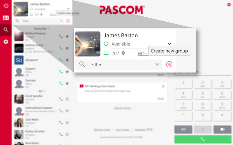 Add new PASCOM Group