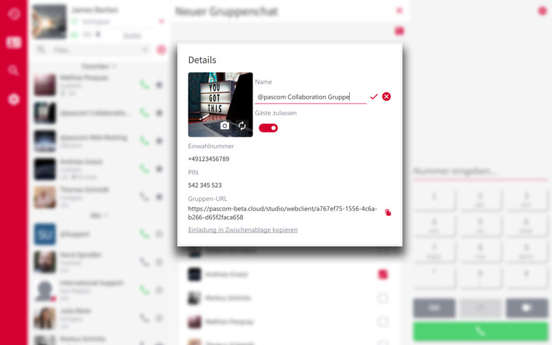 PASCOM Gruppe - Gast Modus aktivieren