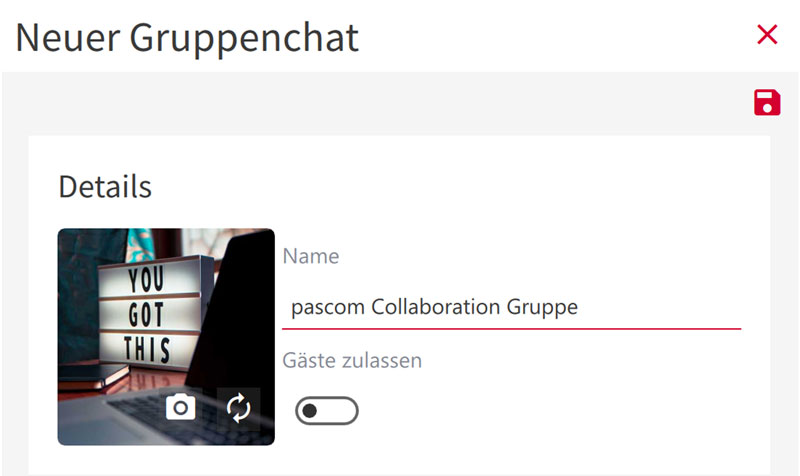 PASCOM Gruppe anpassen