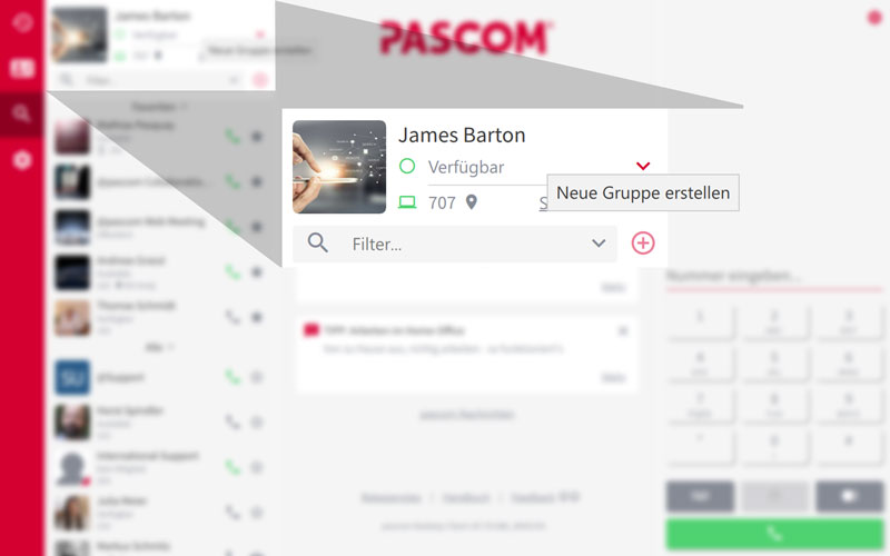 Neue PASCOM Gruppe erstellen