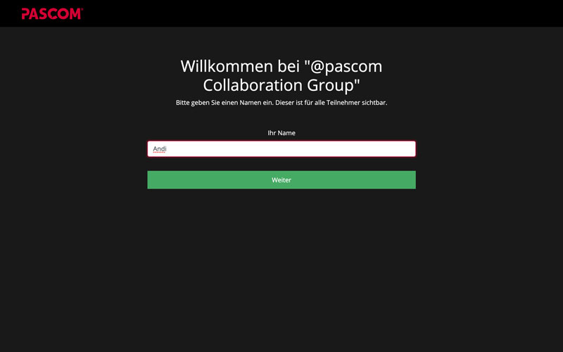 PASCOM Gruppe - Web Meeting Login