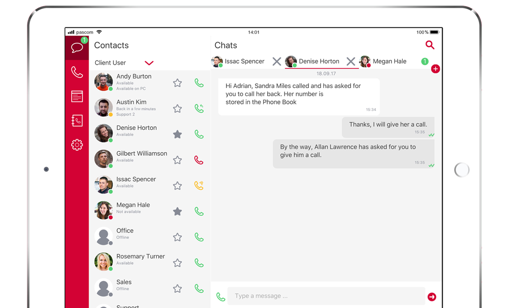PASCOM instant messaging and Unified Communications