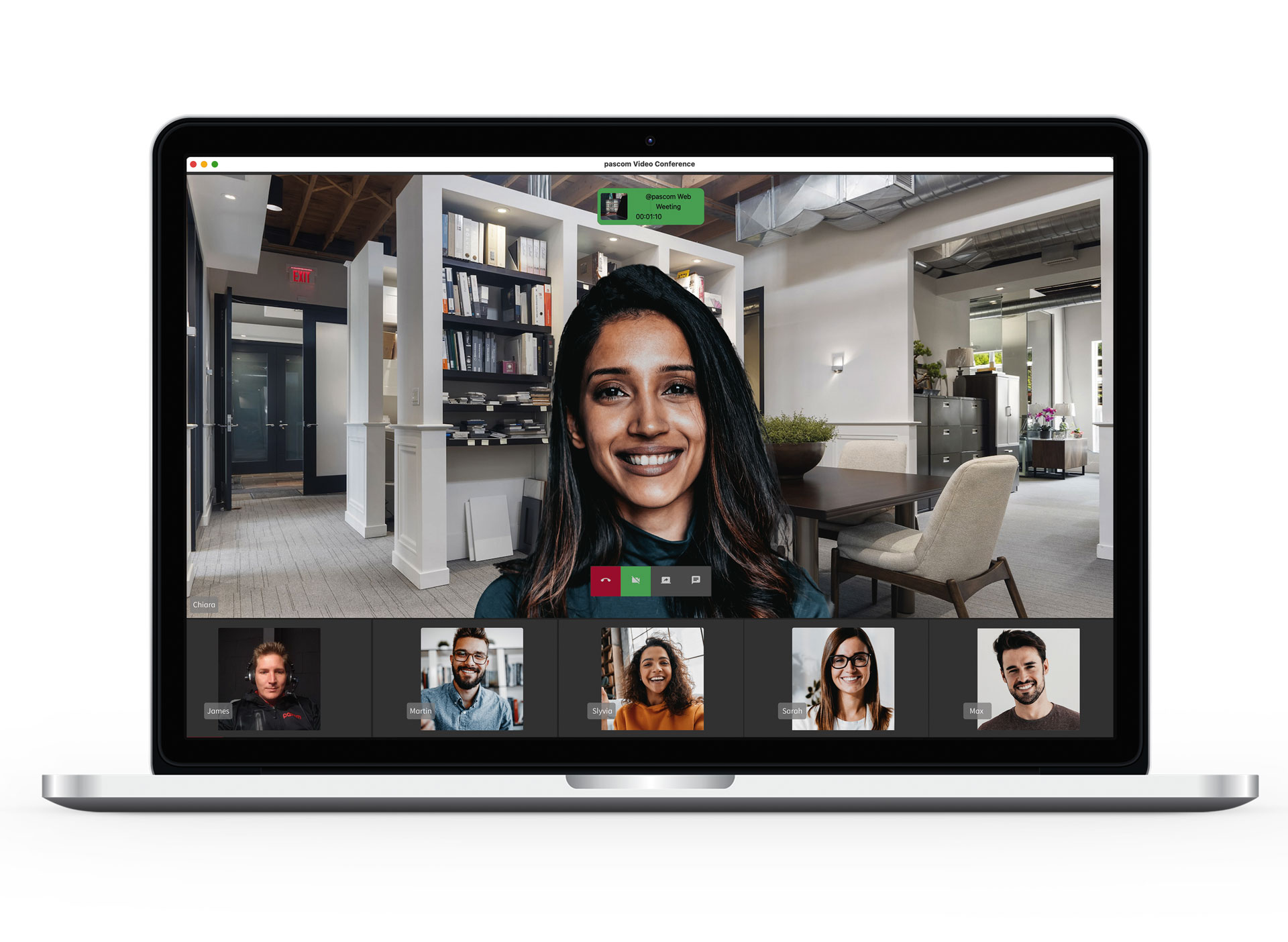 New PASCOM virtual meeting video conferencing background feature